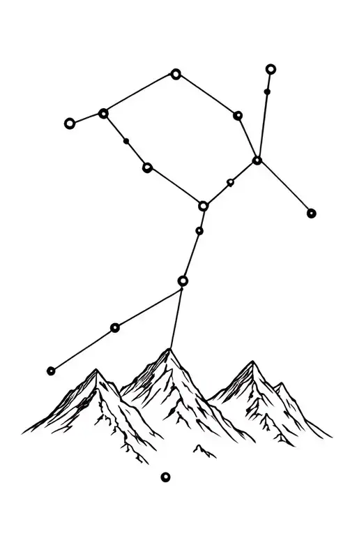 Constellations Above Mountain Range