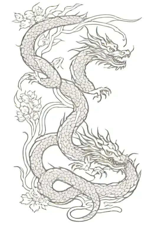 Chinese Garden And Dragon Wrapped