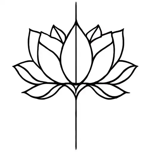 Unalome Symbol With Lotus And Dumbells