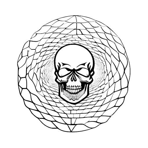 A Vinyl Record Spinning On A Turntable With A Skull In The Center