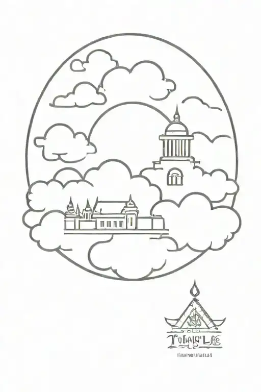 Bible Verse With Smoke Clouds And Temple