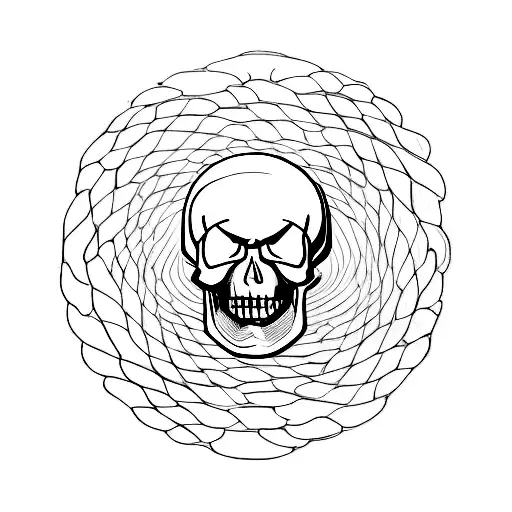 A Vinyl Record Spinning On A Turntable With A Skull In The Center