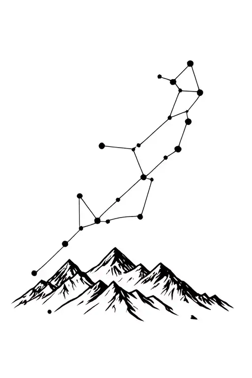 Constellations Above Mountain Range