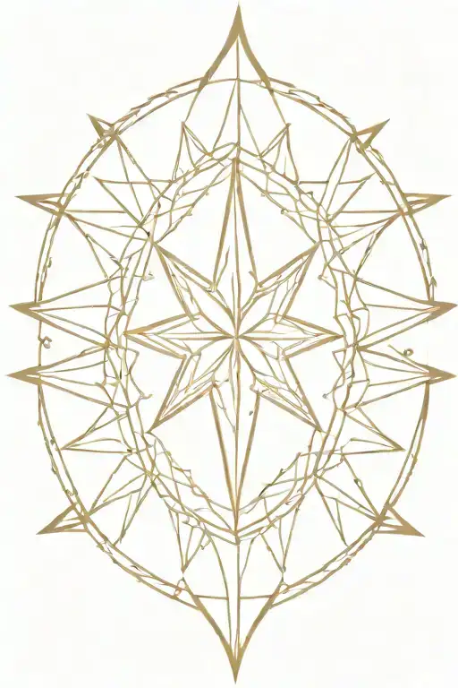 8 Pointed Star With A Golden Hue From The Middle