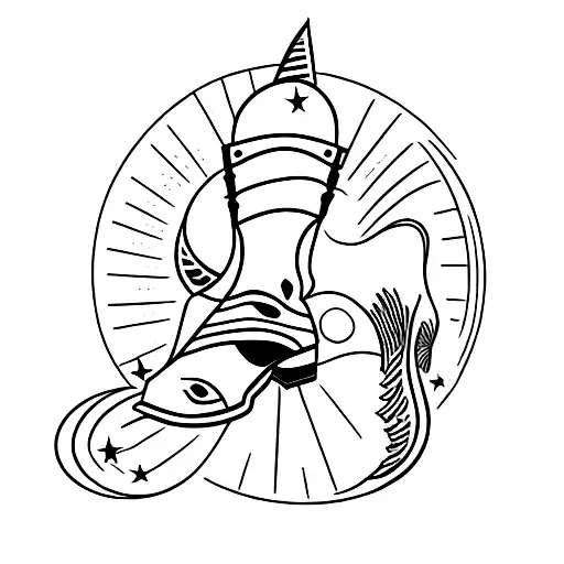 Cowboy Boot With Crescent Moon Design