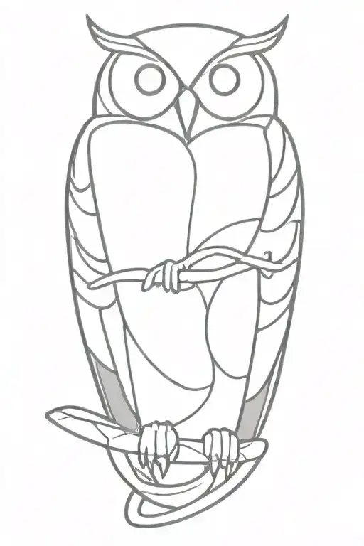 Owl Clutching A Snake Intertwined