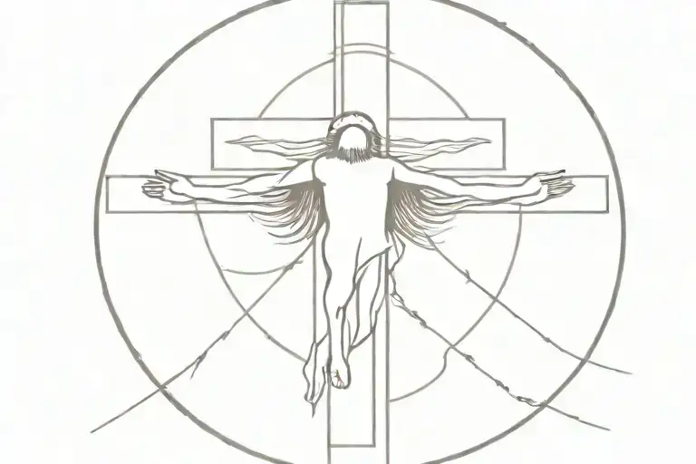 Jesus On The Cross With The Two Other Crosses Horizontally