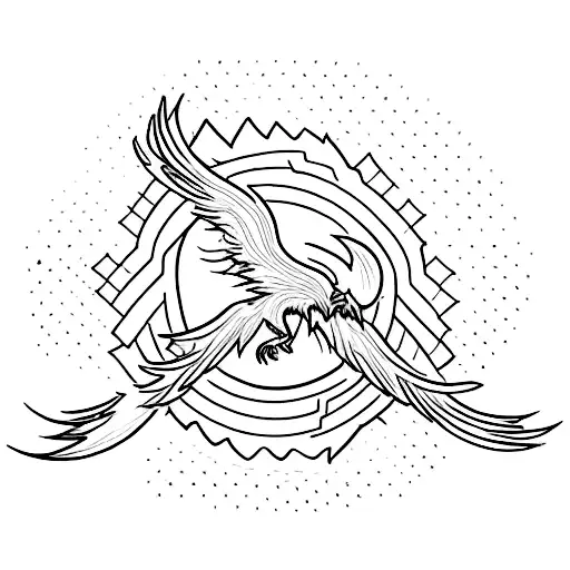 A Minimalist Tattoo Of A Sketching Pencil Transforming Into A Phoenix