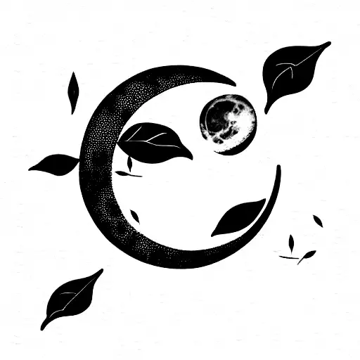 Moon With Leaves