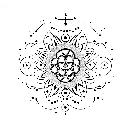 Long Tribal Feminine Dot Work Star And Nature Design