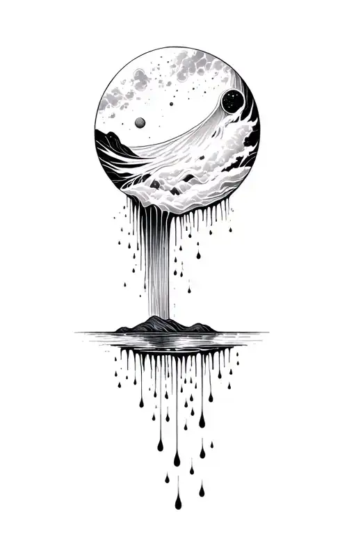 A Universe Melting Into A Waterfall That Turns Into Rain