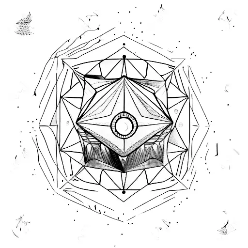 Diamond-shaped Mountain And Full Moon Reflected In Water Compass Red-highlights