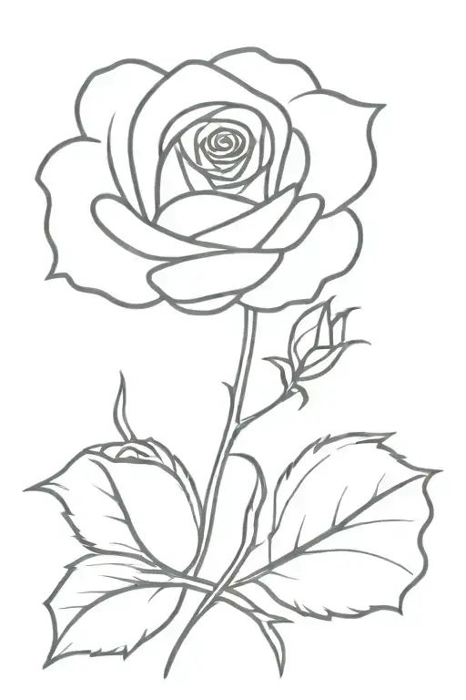 Rose Drawn In One Continuous Line