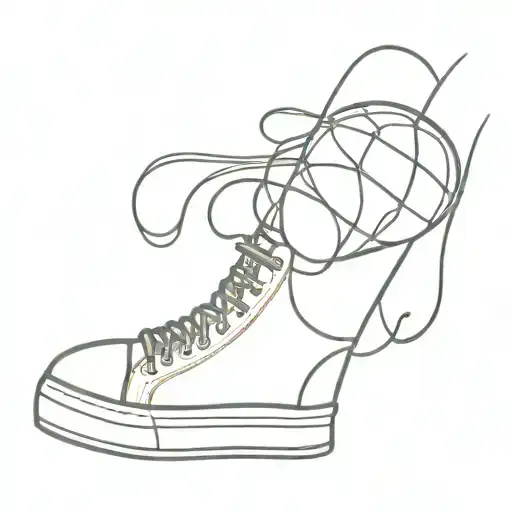 Knee High All Star Sneaker Lifted By A Balloon Flying