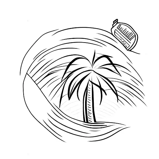 Palm Tree With A Stick Of Butter As The Bark