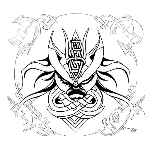 Norse Design With Well Of Echoes Symbol