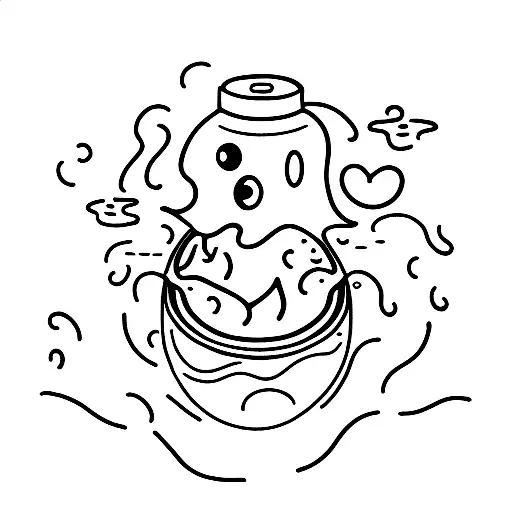 Two Bed Sheet Ghost Going Around In A Circle In A Fish Bowl