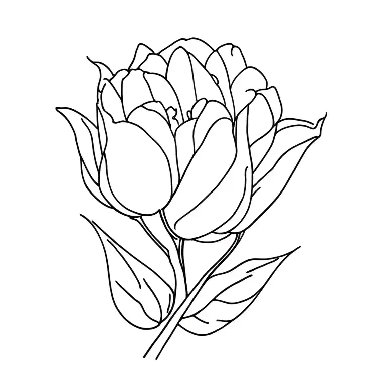 Tulipe Et Rose Intertwined