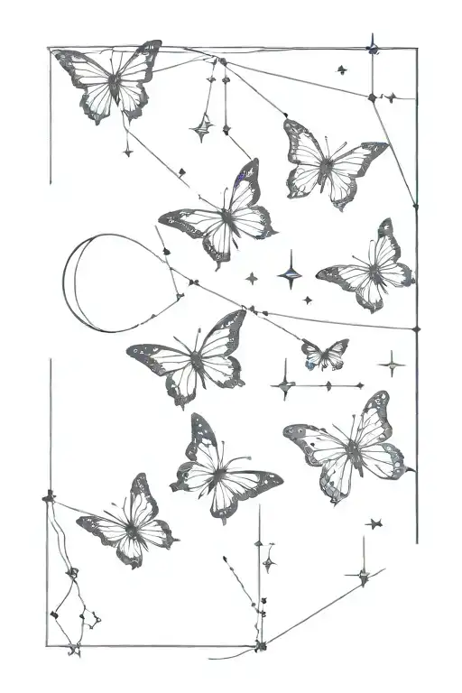 Butterflies And Sagittarius Constellation