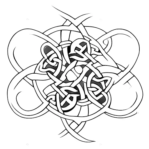 Celtic Knot With A 4 Leaf Clover In It