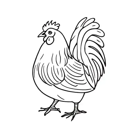 Simple Hen And Rooster