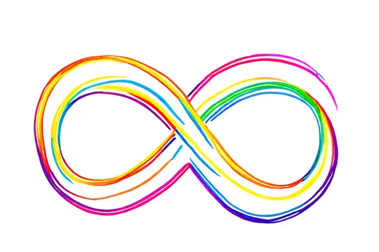 Infinity With Rainbow Infinity Symbol