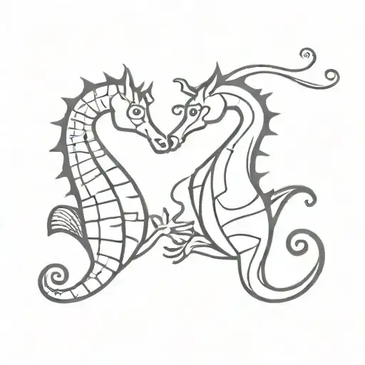 Seahorses Kissing Guy And Girl
