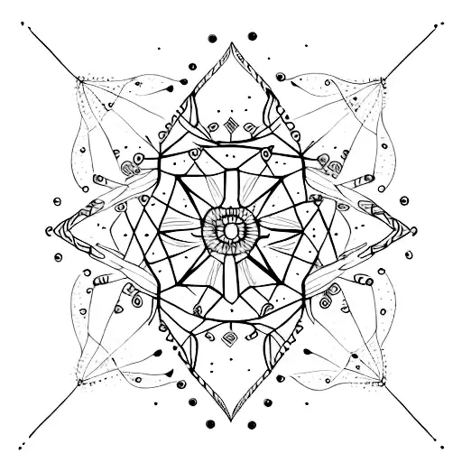 A Minimalist Tattoo Of The Gemini Constellation Formed By Intricate Floral Patterns