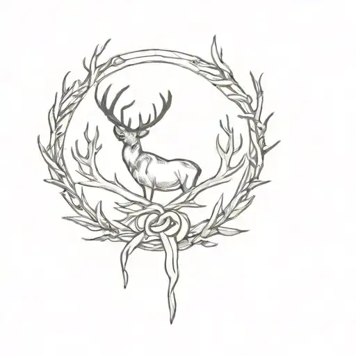 Rhode Island Outline Incorporating A Deer Antler And A Compound Bow