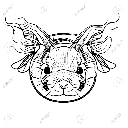 Mini Lop Rabbit Head