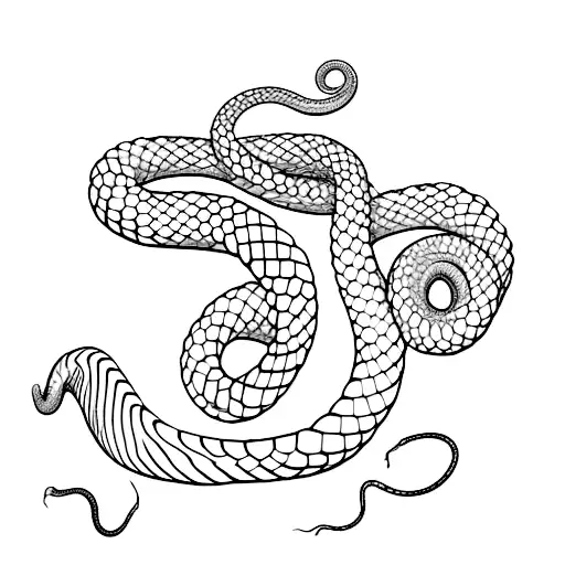 A Snake Coiling Around A Book With Anime Illustrations