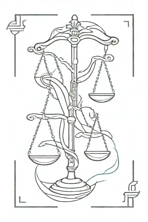 Libra Zodiac Sign Tattoo Design