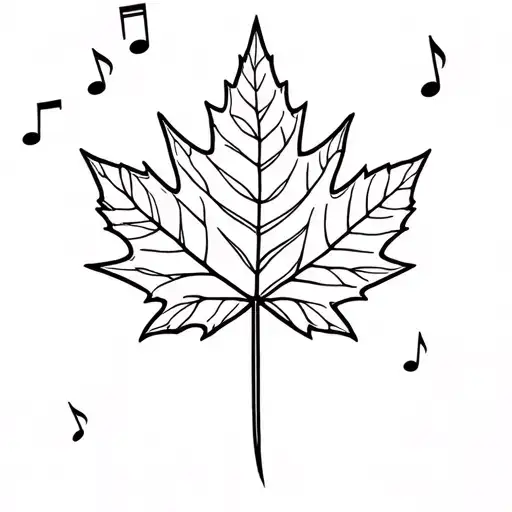 Maple Leaf Transforming Into Musical Notes