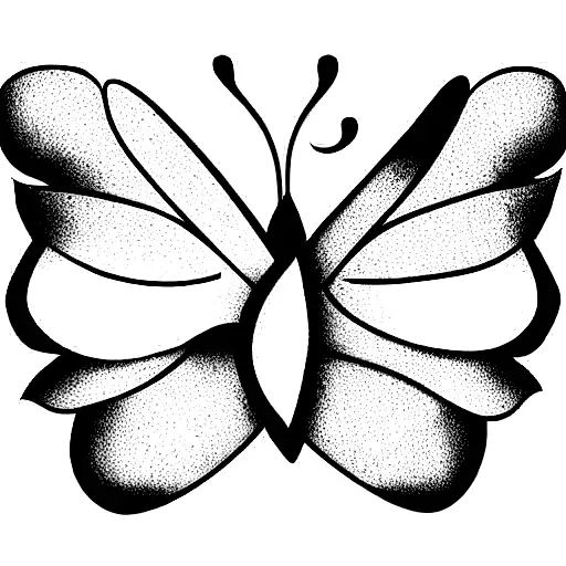 Rose With Stem And Butterfly Flying Outside