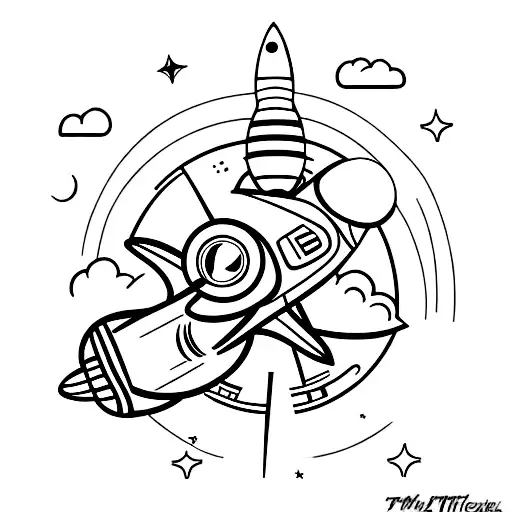 Astronaut Rocket Ship Words The Sky's The Limits