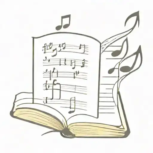 An Open Book With Nessa Barrett's Lyrics Flowing Out As Music Notes