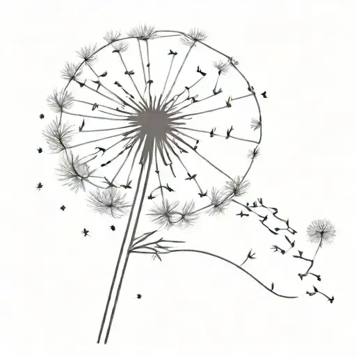 Dandelion Blowing And Dandelion Flower