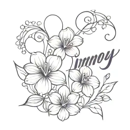 Violet Flower Bundle With Script Lettering Of The Name Jimmy
