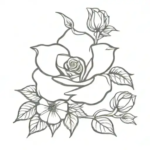 Rose And Morning Glory Flower