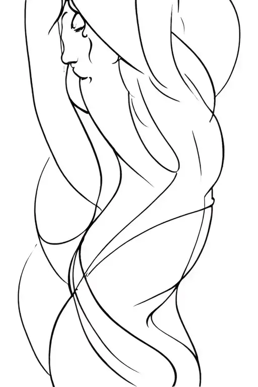 Line Back Tattoo Sexy Design