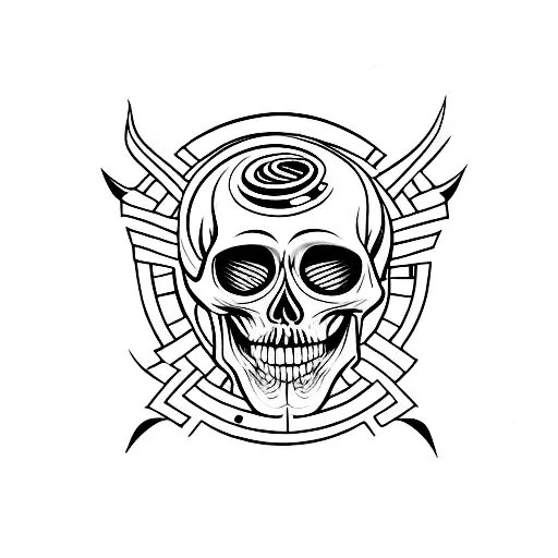 Tribal Skull To Cover A 8 Letter Name