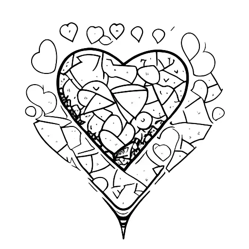 Broken Wine Glass With Heart Inside