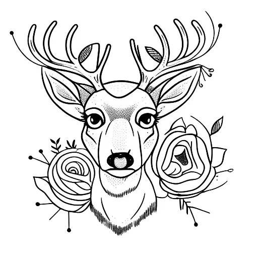 Deer With Flower Crown