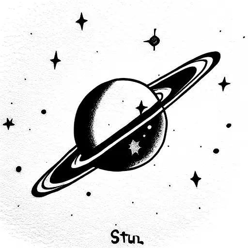 Saturn As It Is Held By A Hand And In The Background Many Stars And The Solar System