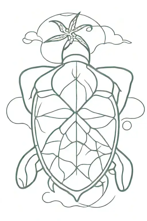 Sand Dollar On A Sea Turtle