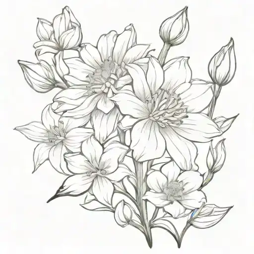 Chrysanthemum Carnation And Daffodil Line Work Bouquet