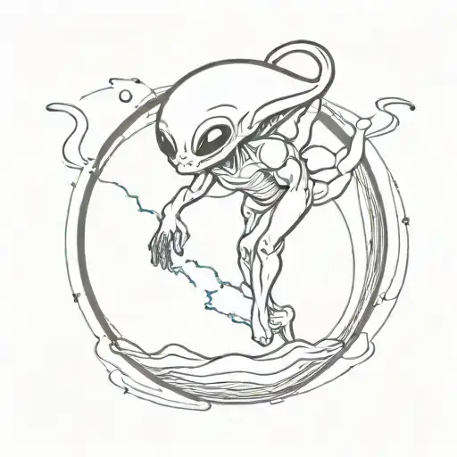 Alien Flipping Off Earth Globe