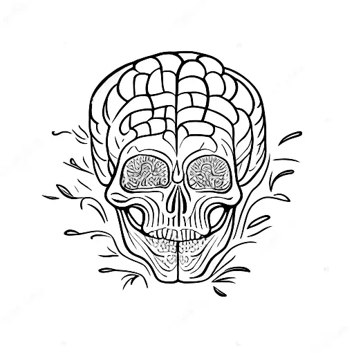 Skeleton Holding His Brain