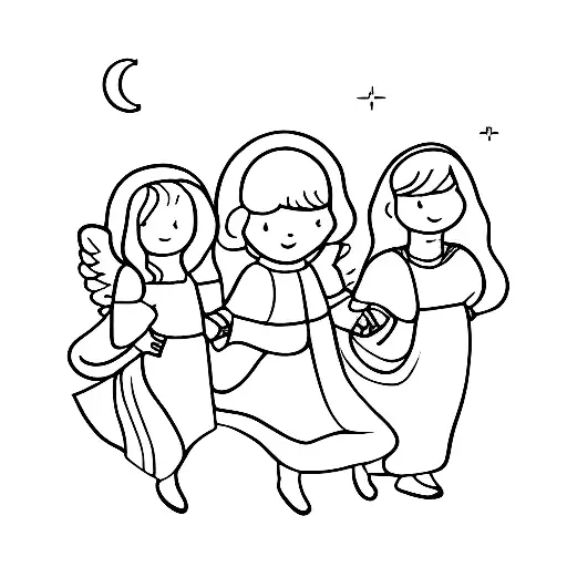 3 Angel Holding Hands