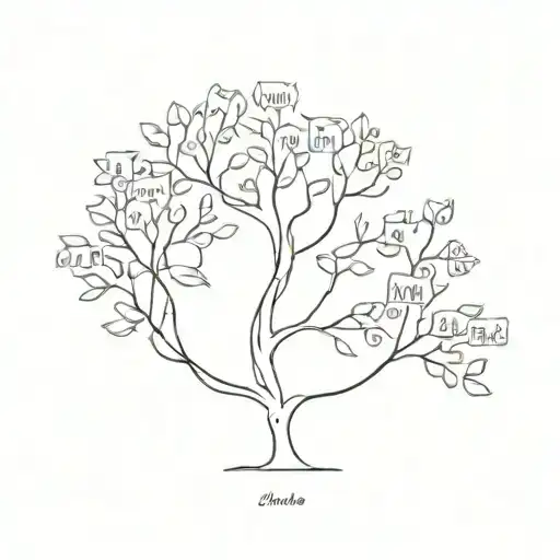 A Minimalist Tree Design Incorporating The Names Elisa And Narin